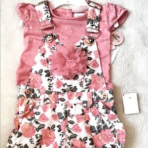 Overall for baby girl with a shirt